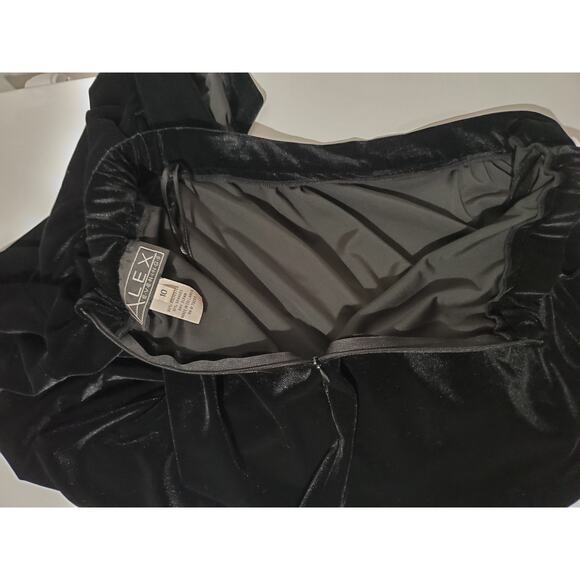 Vtg Alex Evenings Velvet Maxi Skirt Womens Size 10 Black Whimsygoth Dark Fairy - Picture 7 of 9